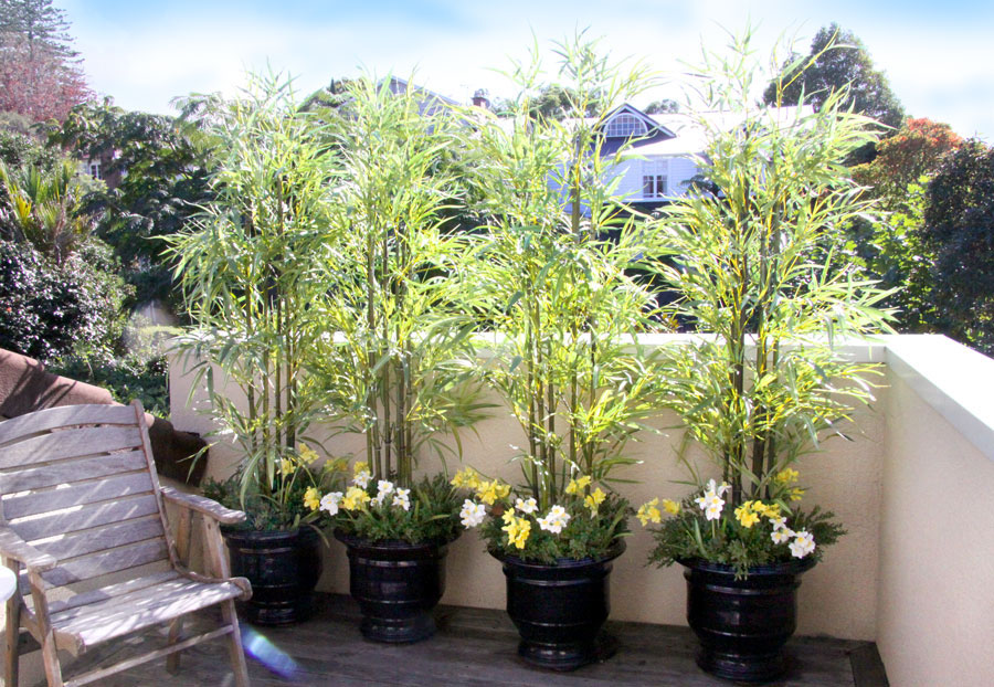 artificial bamboo in pot display | Faux Foliage 